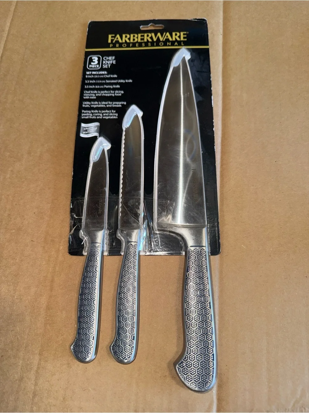 3PC Farberware Professional Chef Knife Set